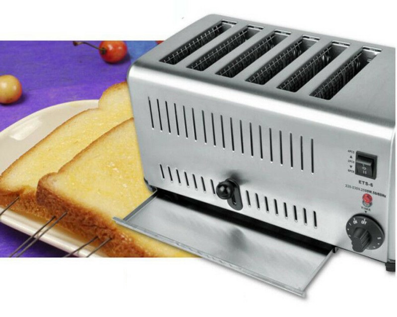 Electric Bread Pop Up Toaster 6 Slices, SS