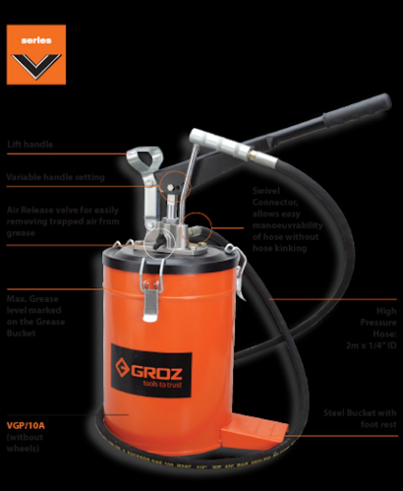 Groz 6 Kg Capacity Bucket Grease Pump VGP/6A