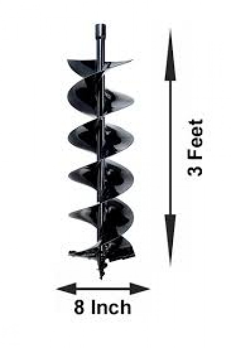 Kisankraft 8 Inch Earth Auger Bit KK PPDA-08