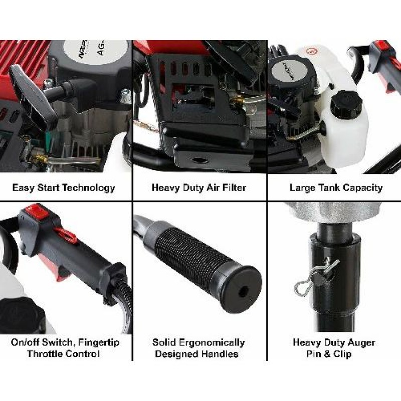AG 43, 8 Inch Digger/Earth Auger 2 Stroke Engine 52 CC Machine