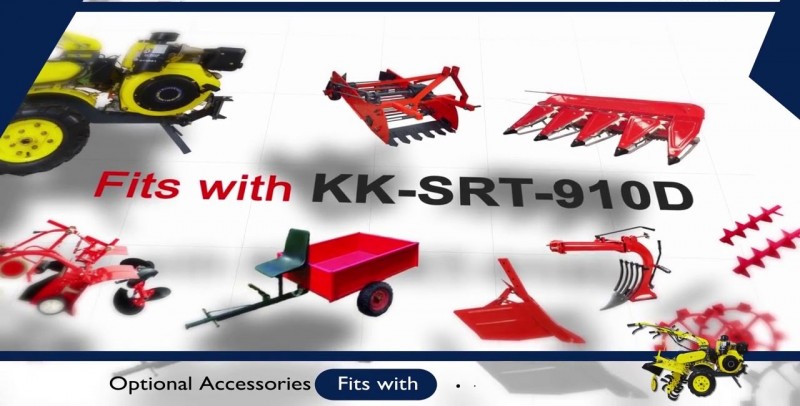 Kisankraft Inter Cultivator (Electric Start) KK-SRT-910E + CRT Assembly + Gyrotiller Attachment