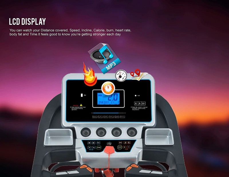 Welcare Wc4646 Motorized and Cushioned Treadmill 2Hp (4Hp Peak) Powerful Dc Motor 15 Level Incline