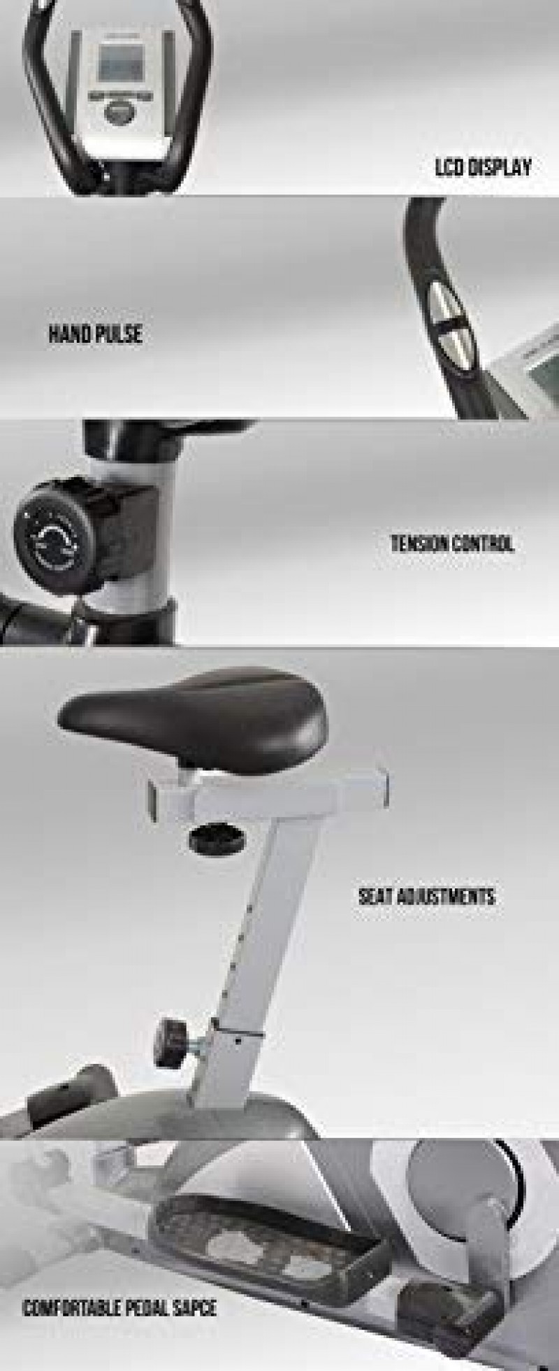 WELCARE Elliptical Cross Trainer WC6020 with seat, Hand Pulse Sensor, LCD Monitor, Adjustable Resistance for Home Use