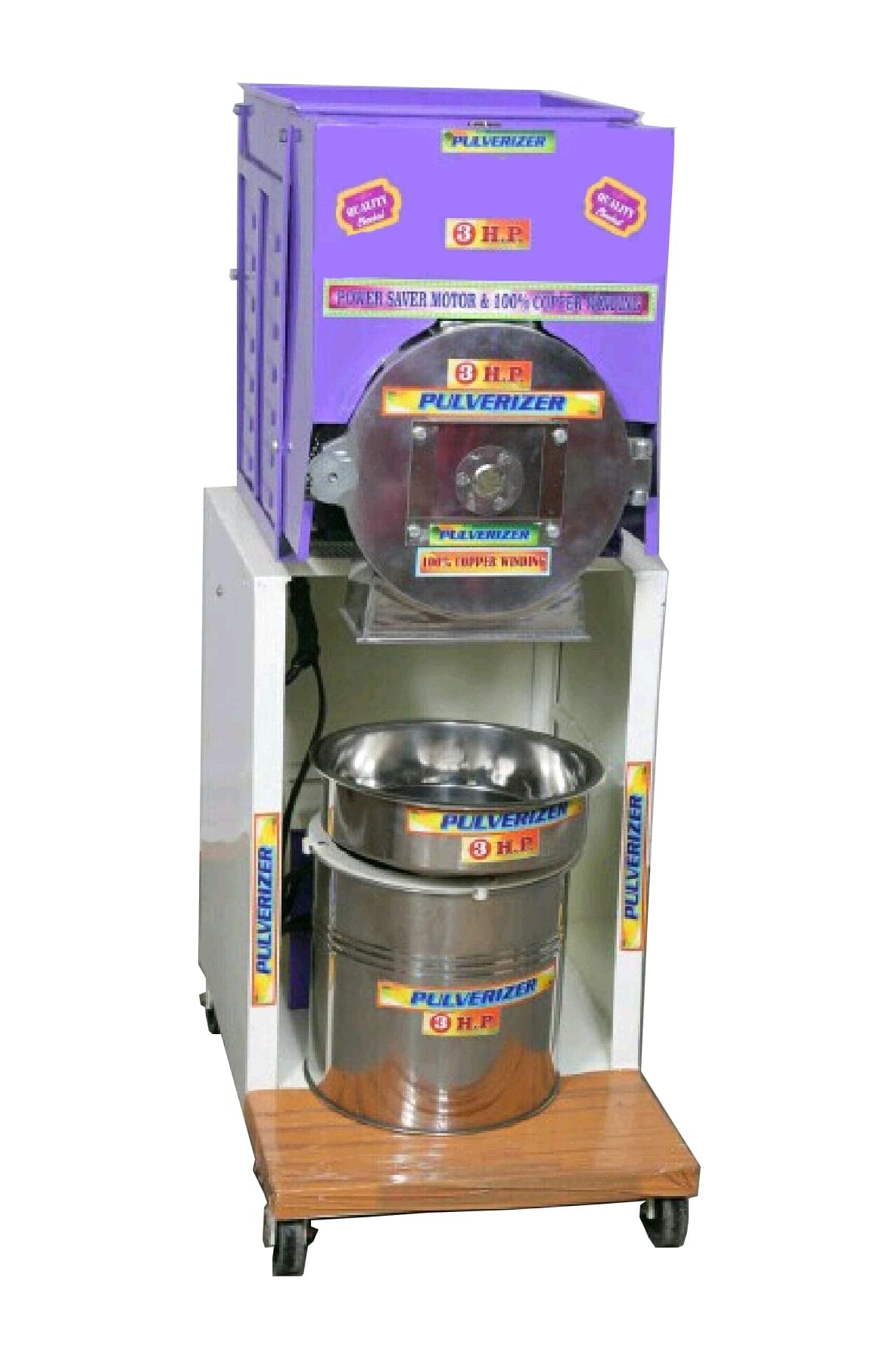 22kg/hr MS Pulverizer for Wet & Dry Grinding with 3 HP Motor 2 in 1