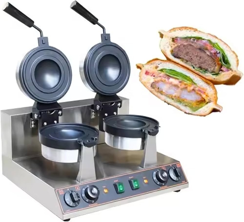 Commercial 2 Pcs Gas Operated UFO Burger Maker Machine
