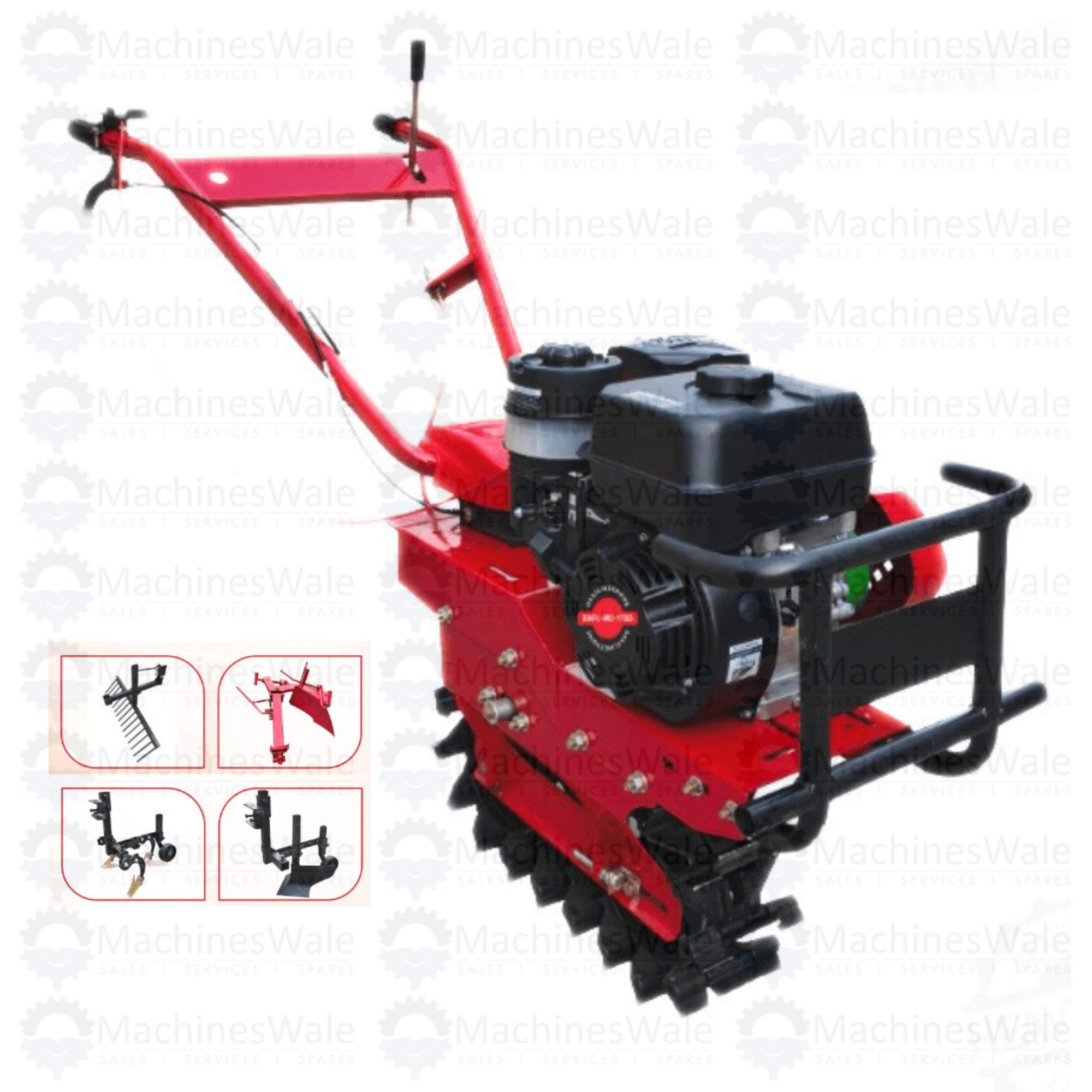 REALLY 7-HP 4000W Petrol Chain Cultivator 4 Stroke + 4 Attachments